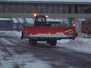 plow carrying snow