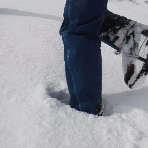 walking through snow